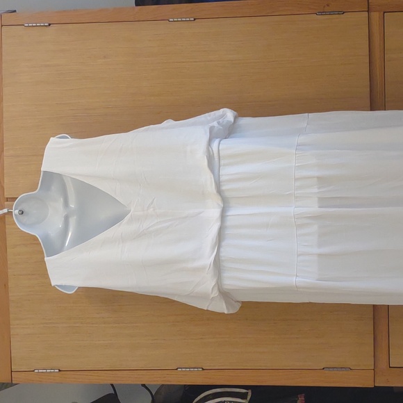 +SZ NWT White Sleeveless Maxi Dress SZ 3X By Nina Leonard - Picture 3 of 11